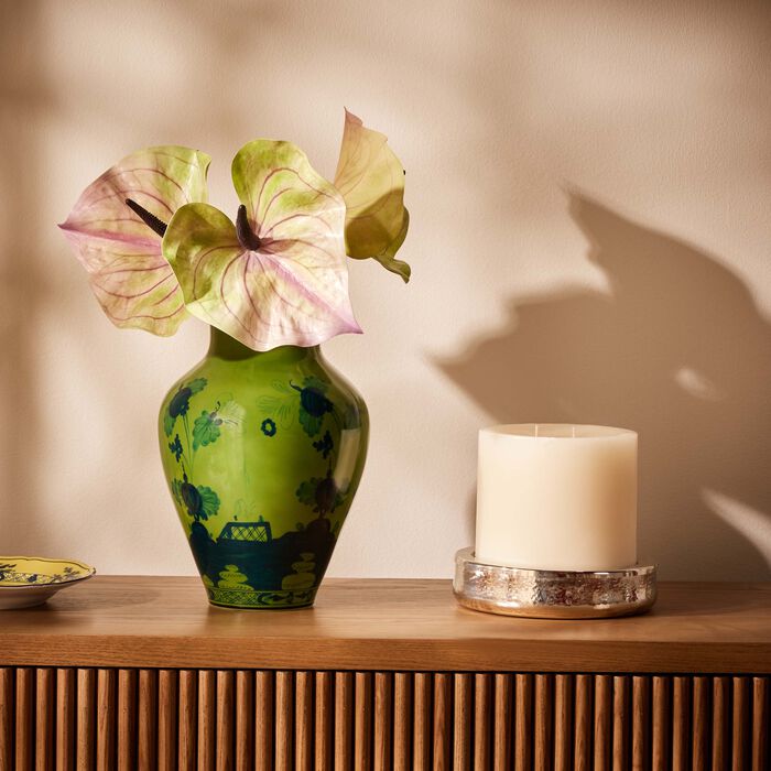 ginori 1735 oriente italiano malachite vase medium green
