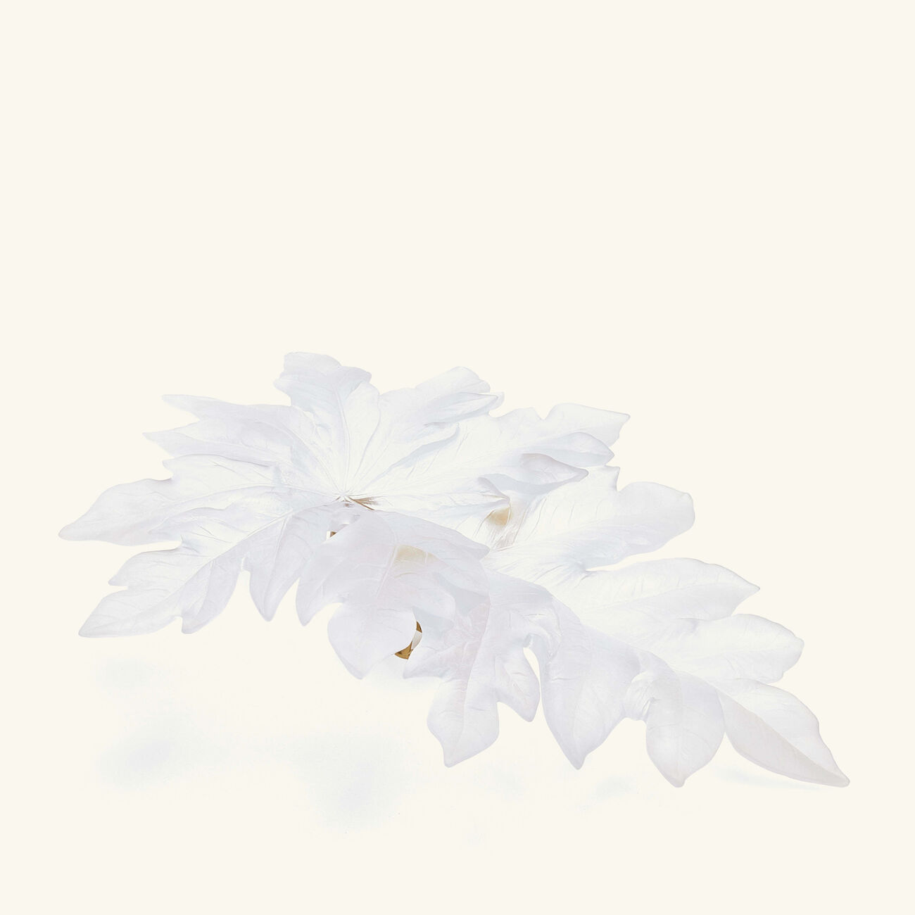 دوم منحوتة بورنيو الجدارية الكبيرة على شكل ورقة شجر بيضاء