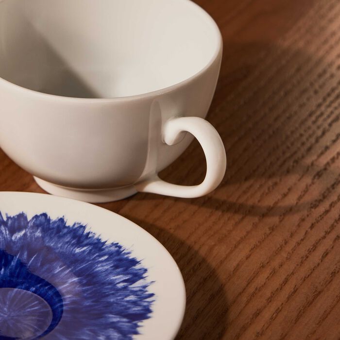 bernardaud in bloom tea cup saucer blue