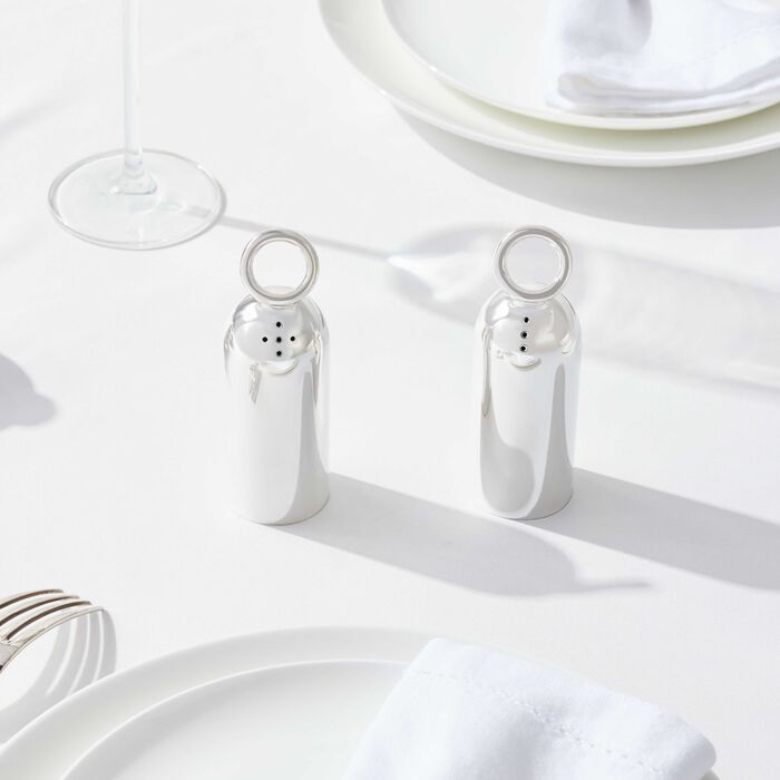 christofle vertigo salt pepper shakers silver plated