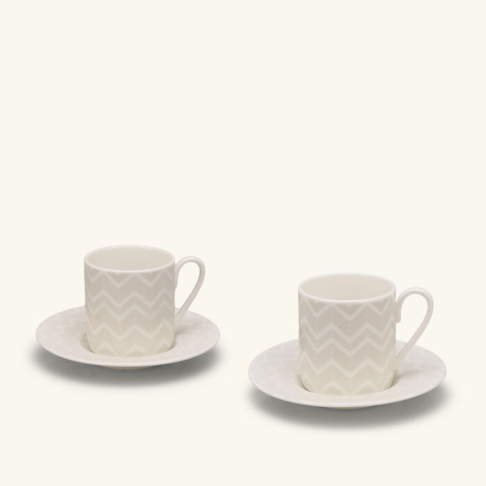 missoni home zig zag coffee cup   saucer white set of 2