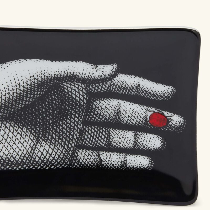 Mano Con Coccinella Ashtray Rectangular Black fornasetti mano con coccinella ashtray rectangular black