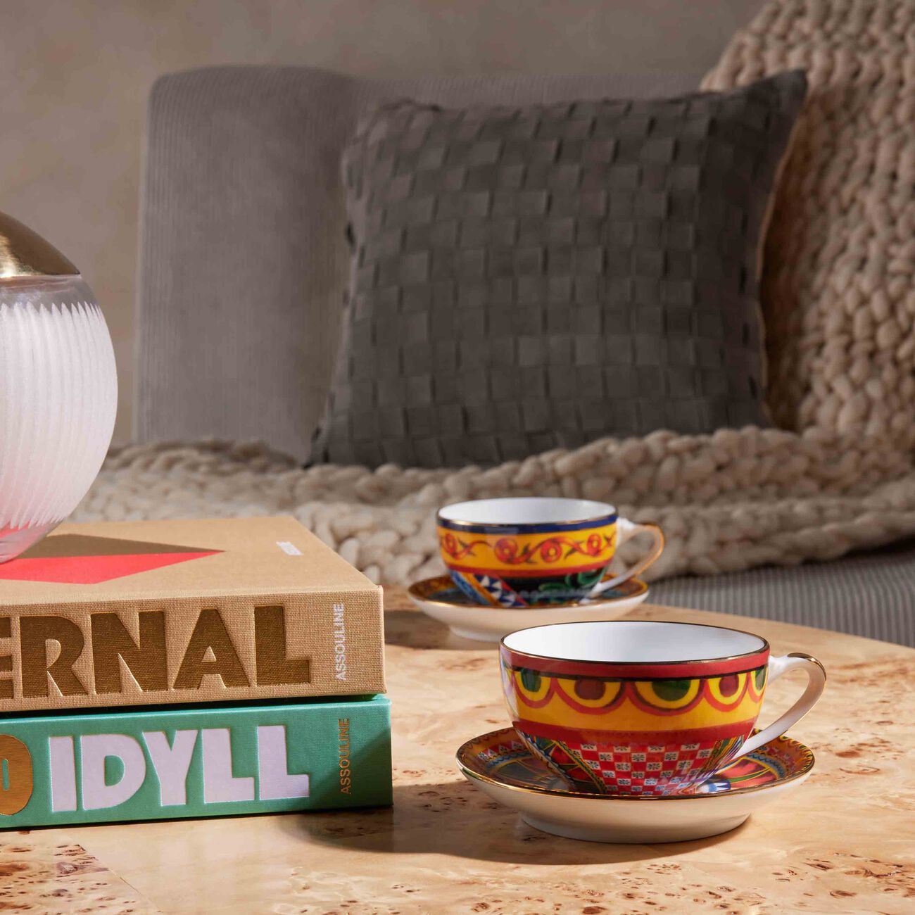dolce gabbana casa carretto tea set pattern