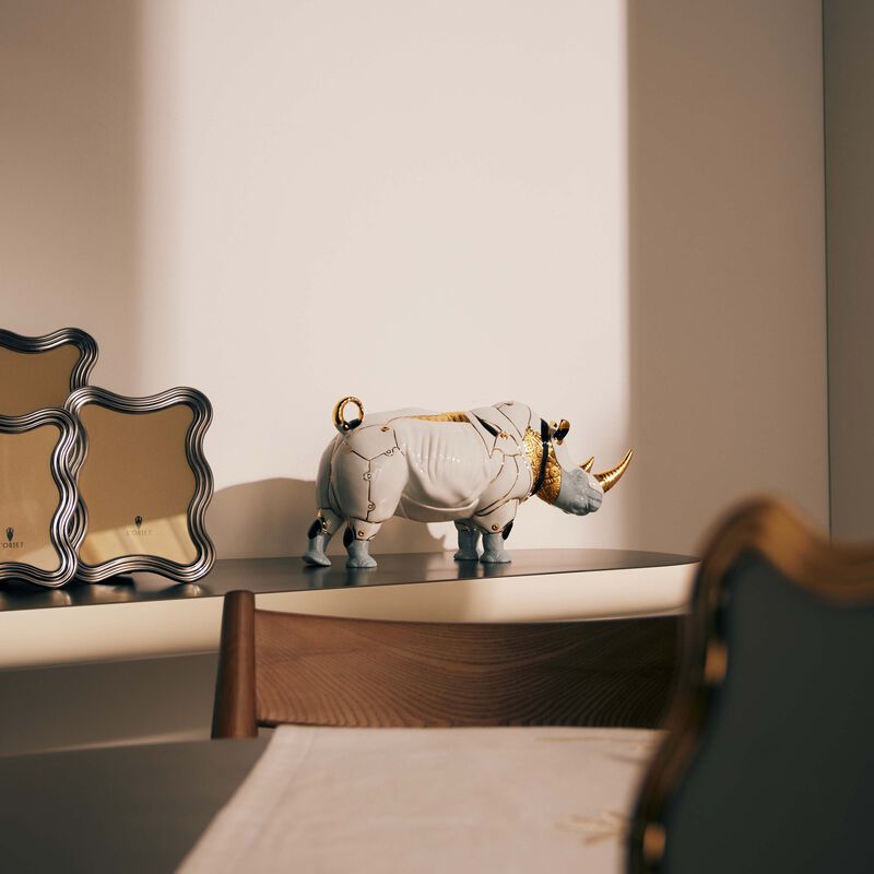 Rhino Cyborg Sculpture Medium White lladro rhino cyborg sculpture medium white