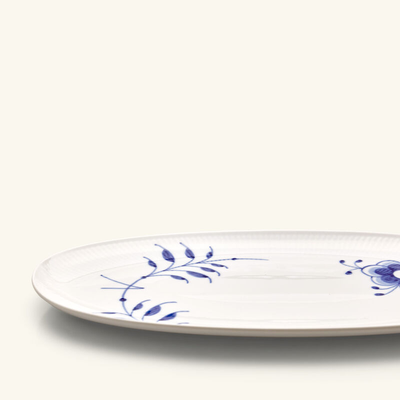 royal copenhagen blue fluted mega serving plate oval white 37cm