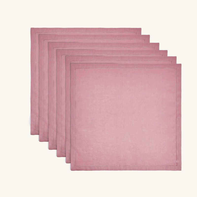 catherine denoual feliz napkin pink set of 6