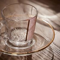 طقم نغم المؤلف من 6 فناجين للقهوة باللون الوردي دملاج طقم نغم المؤلف من 6 فناجين للقهوة باللون الوردي