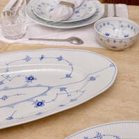 رويال كوبنهاغن طبق التقديم بلو فلوتد بلاين بيضاوي أبيض 60 سم