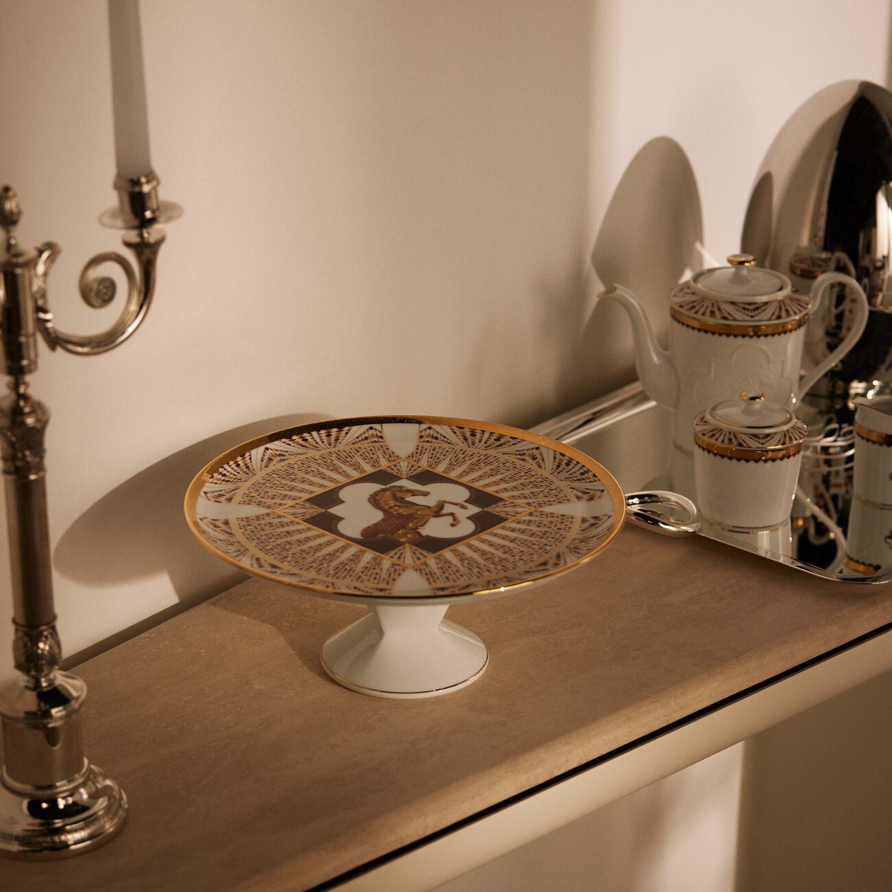 haviland cavalier royal cake stand gold