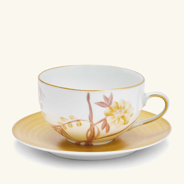 marie daage bouquet de vie tea cup saucer gold
