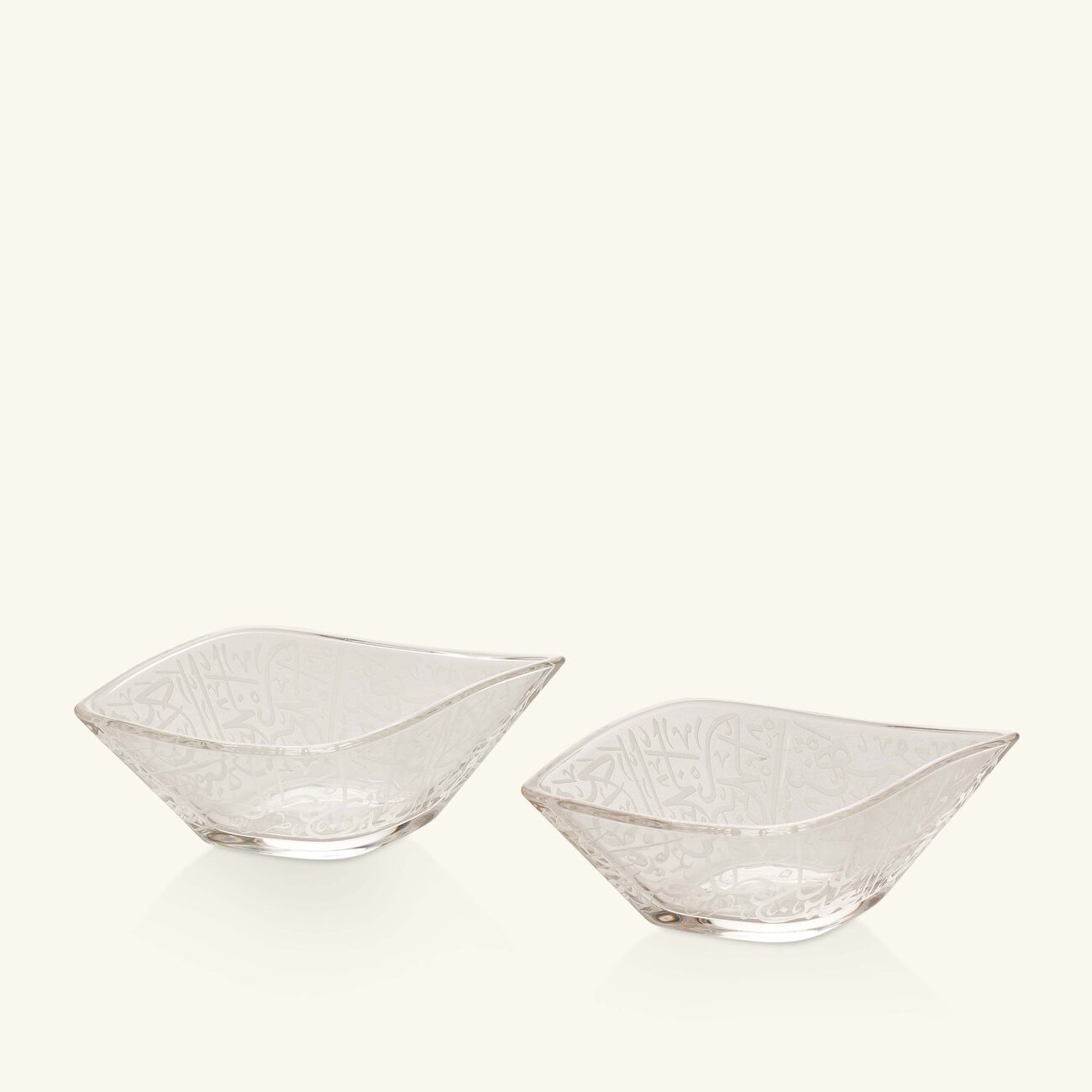 Thuluth Serving Bowl Clear Set of 2 dimlaj thuluth serving bowl clear set of 2