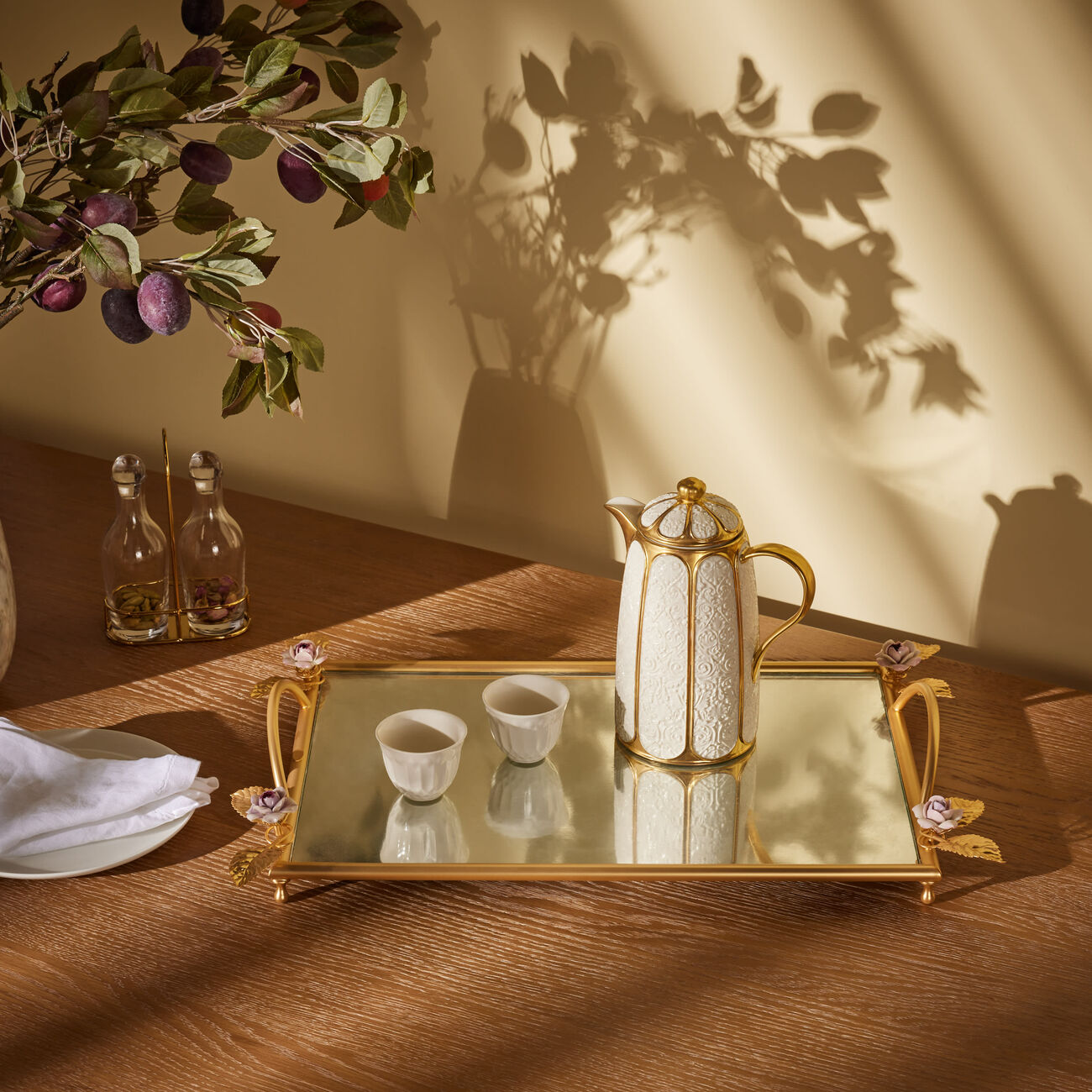 villari grande impero tray rectangular large gold