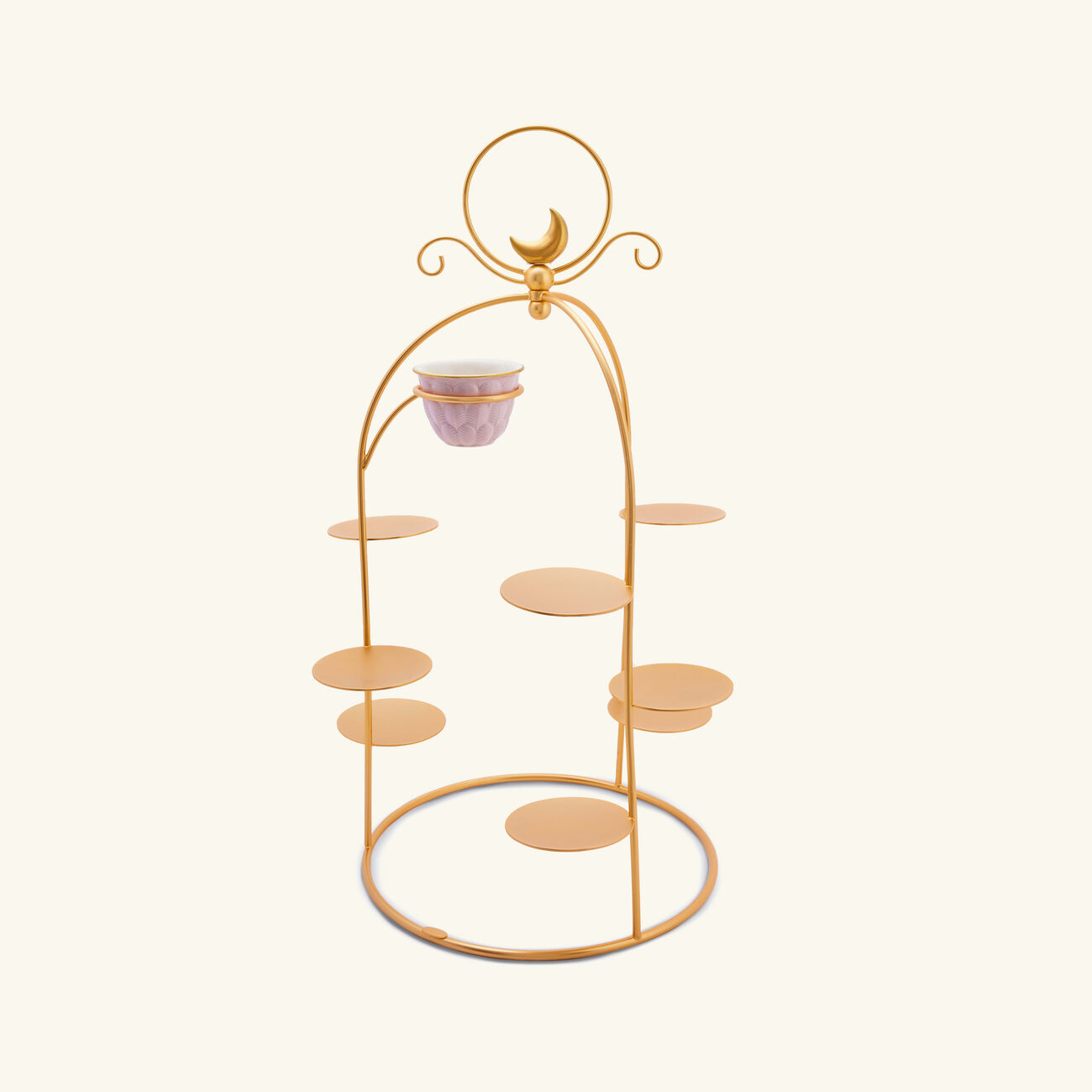 villari peacock extravaganza pastry stand   coffee cup holder gold