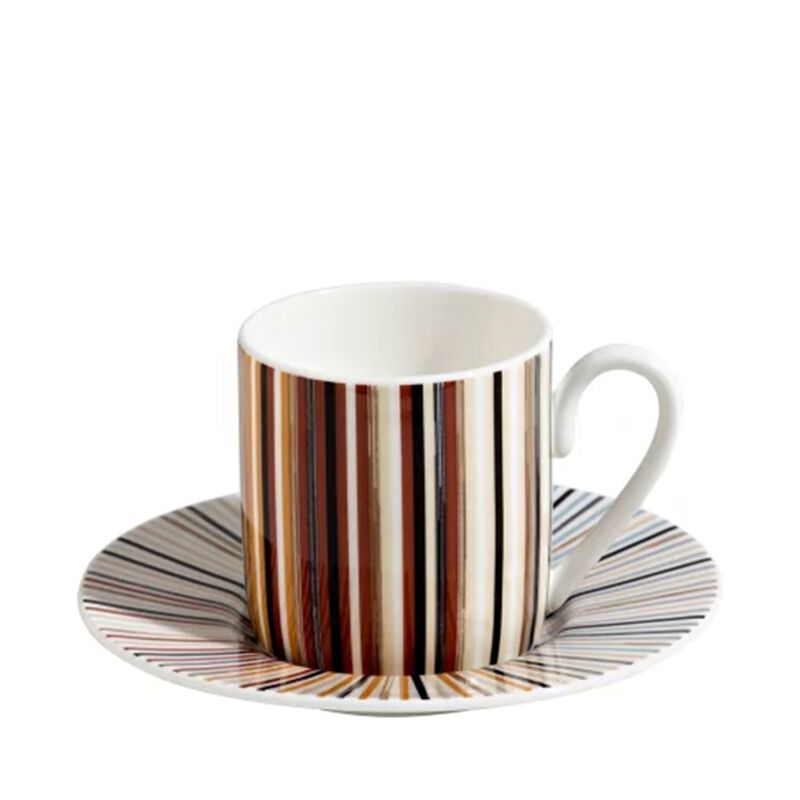 Set of 6 Stripes Jenkins Coffee Cup & Saucer, large