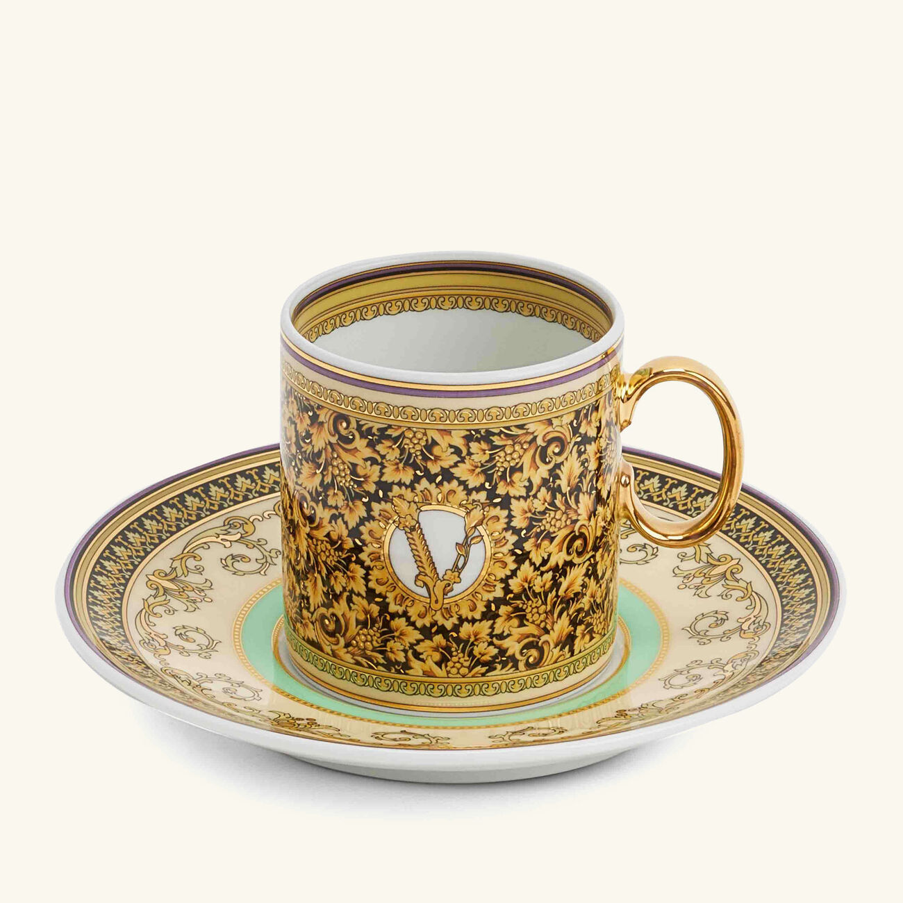 versace barocco mosaic coffee cup pattern