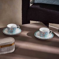 haviland portofino tea cup saucer blue set of 4
