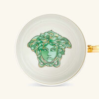 versace green coin tea cup saucer green