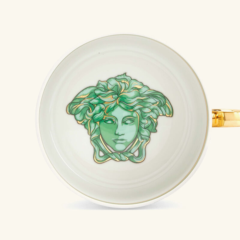 versace green coin tea cup saucer green
