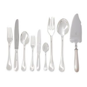 Flatware set for 12 people (75 pieces) Perles Silver plated Perles