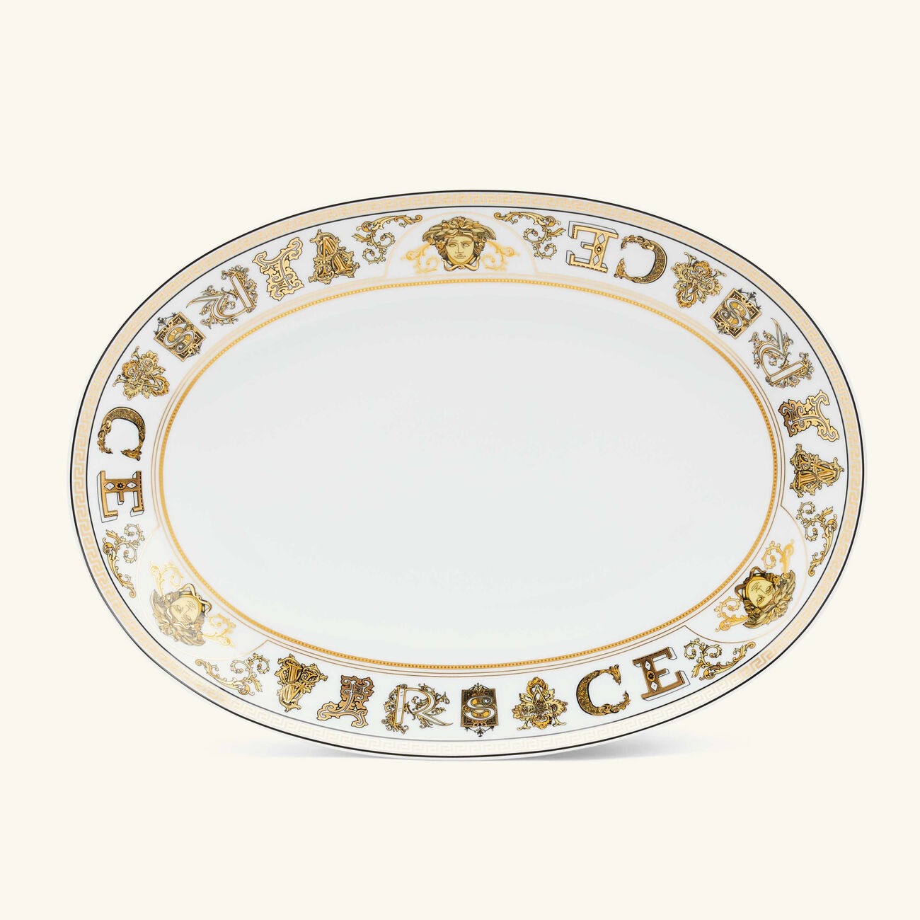 Virtus Gala Serving Platter Oval White 27cm versace virtus gala serving platter oval white 27cm