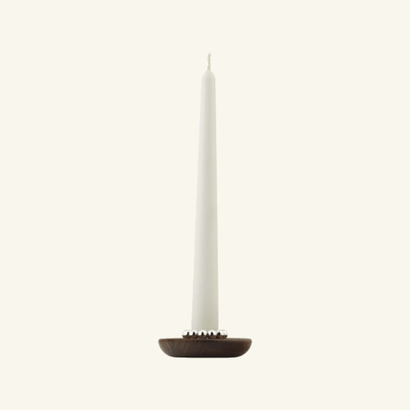 christofle perles candle holder walnut