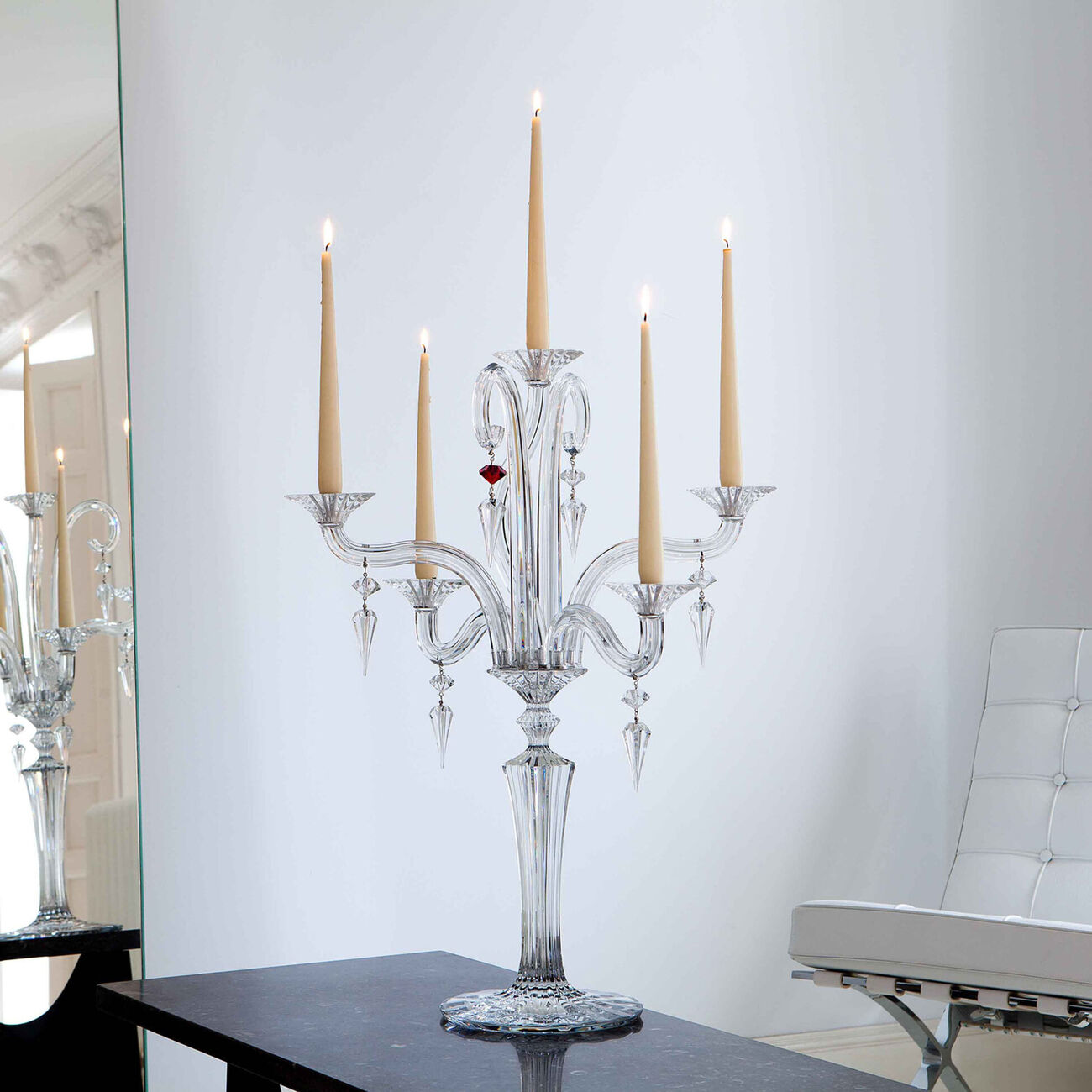 baccarat mille nuits candlelabra clear 5 candles