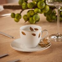 bernardaud vegetal or coffee cup saucer gold