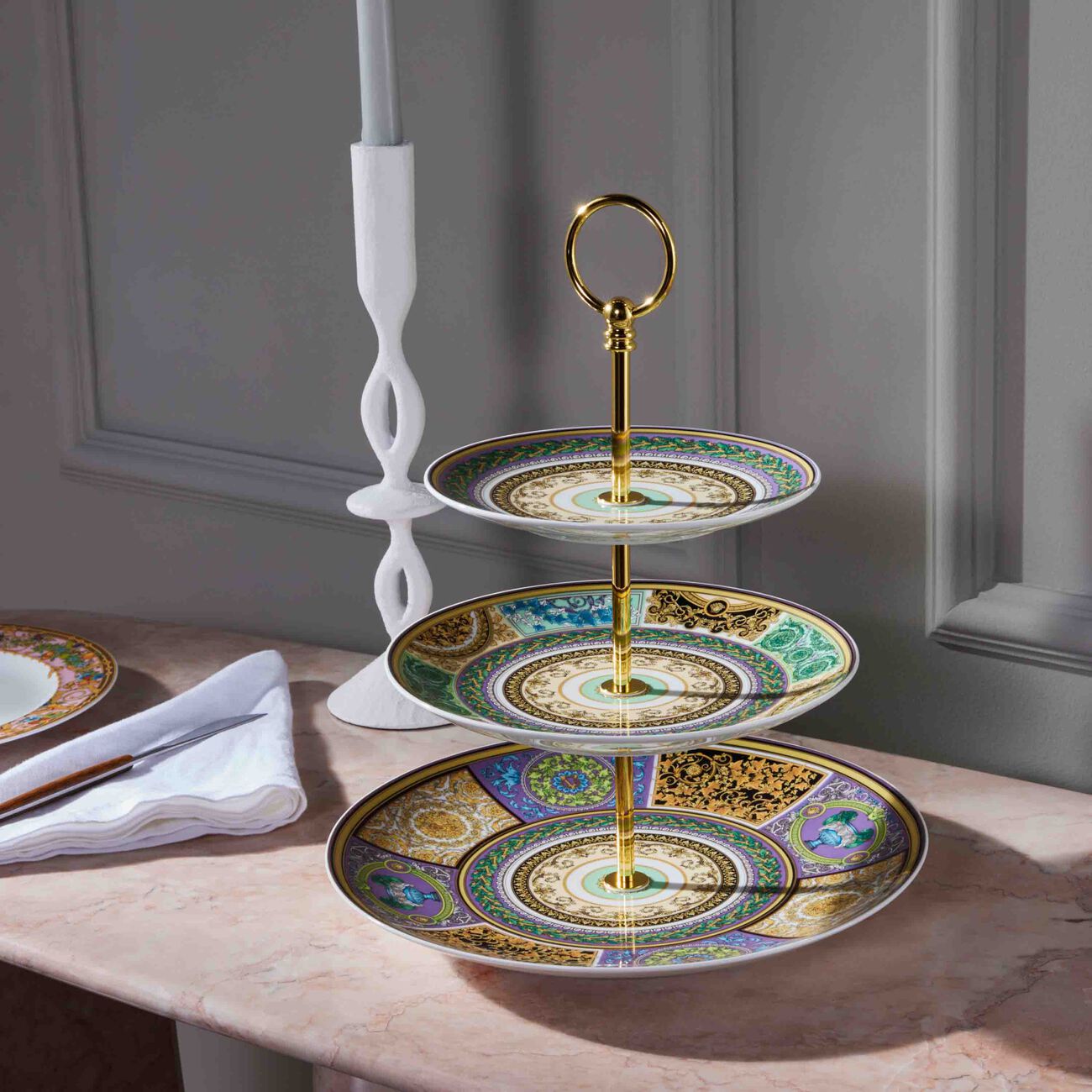 versace barocco mosaic cake stand