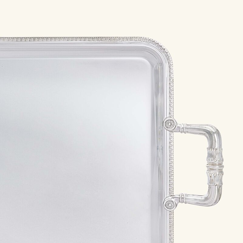 Malmaison Serving Tray with Handles Rectangular Medium Silver Plated christofle malmaison serving tray with handles rectangular medium silver plated