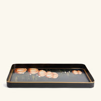 les ottomans flora serving tray rectangular medium black