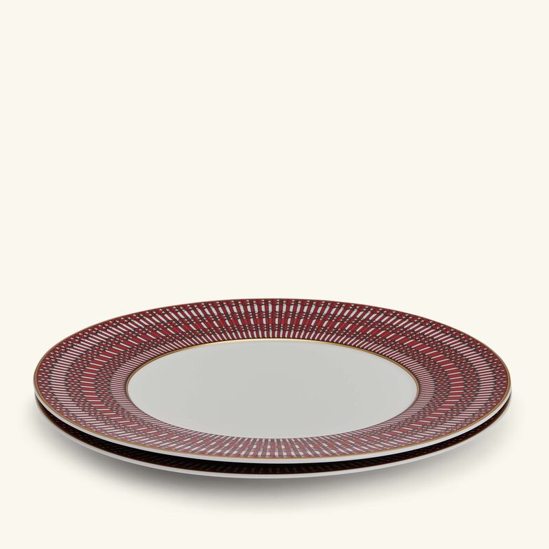 baccarat arcadia dinner plate round red 27cm set of 2