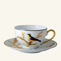 bernardaud aux oiseaux tea cup saucer gold set of 4