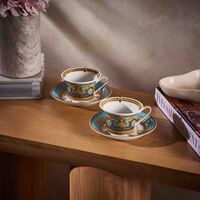 versace prestige gala tea cup saucer white set of 6