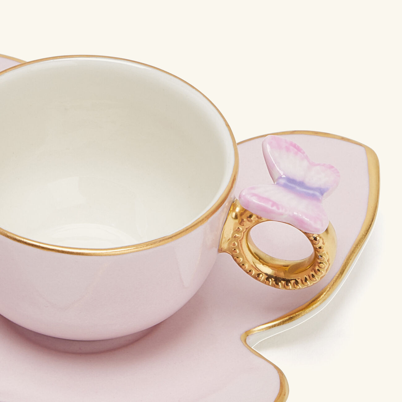 villari butterfly coffee cup saucer pink