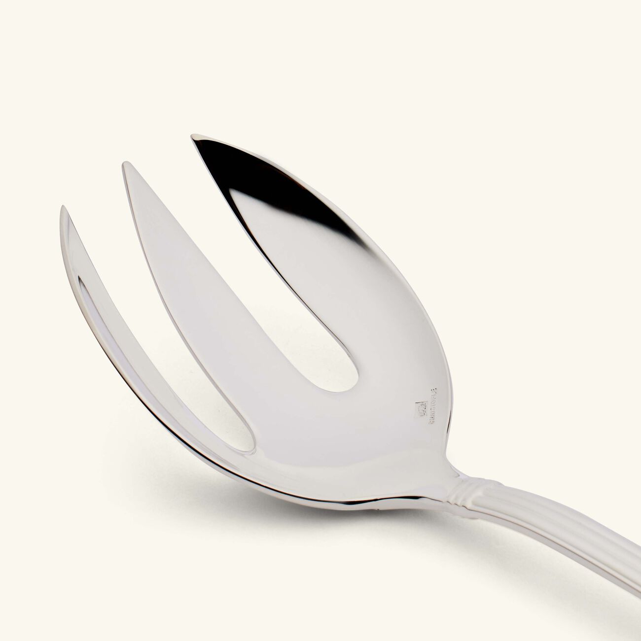 christofle aria salad serving fork silver plated