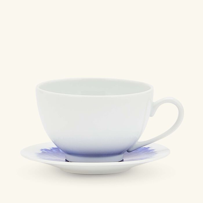 bernardaud in bloom tea cup saucer blue