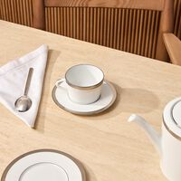 bernardaud maille platine tea cup   saucer white