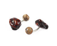 Cufflinks Amber Landscape Jasper Silver. With Box Cufflinks Amber Landscape Jasper Silver. With Box, small