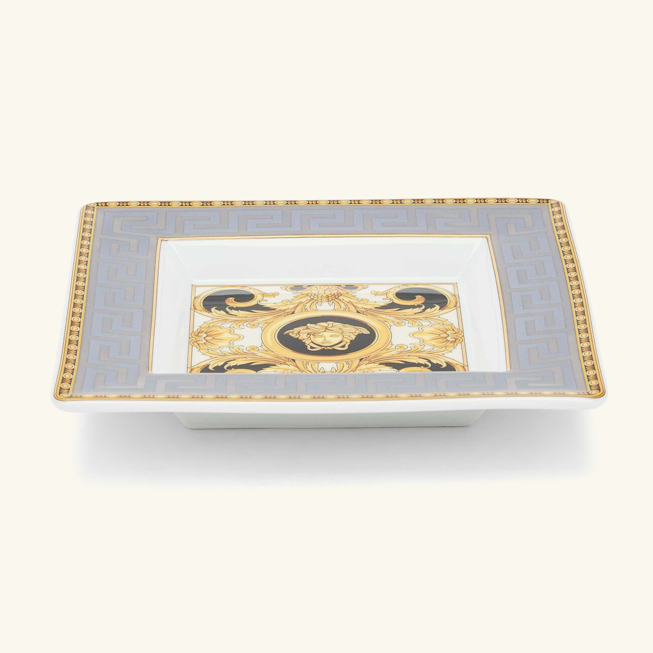 versace prestige gala trinket tray square small grey