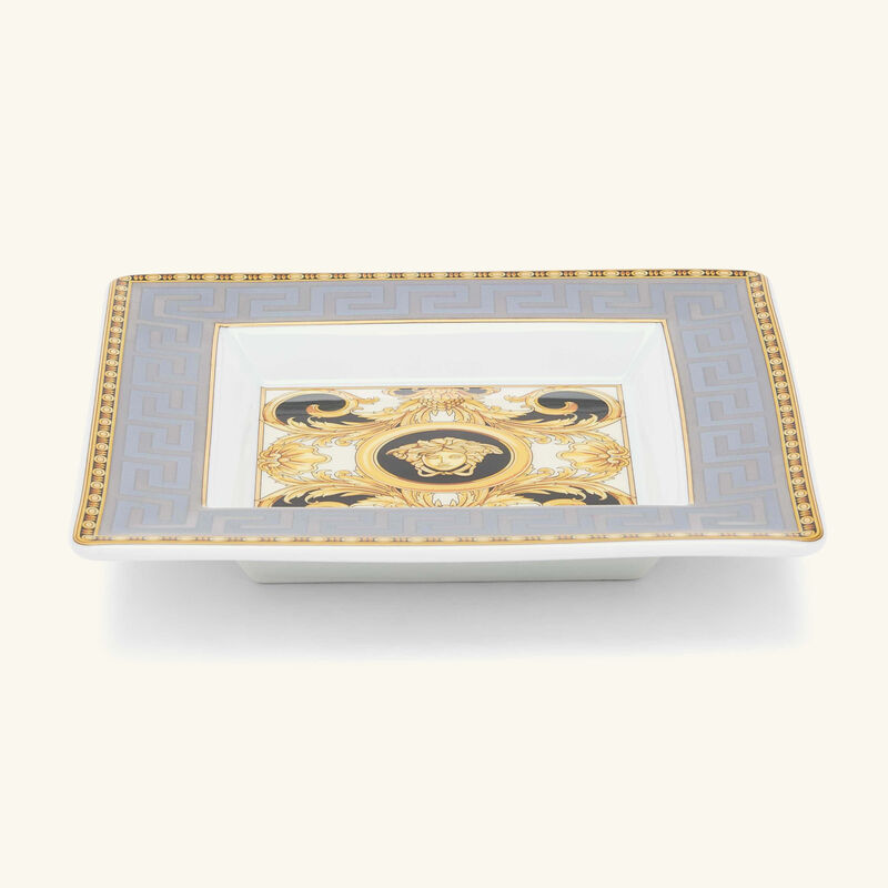 versace prestige gala trinket tray square small grey