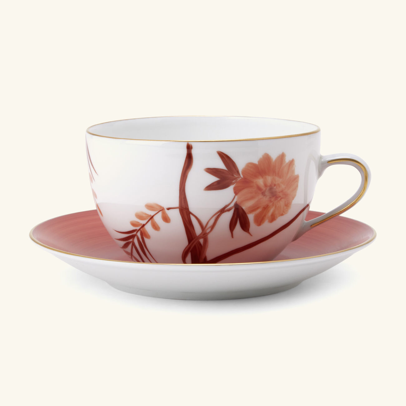 marie daage bouquet de vie tea cup saucer orange