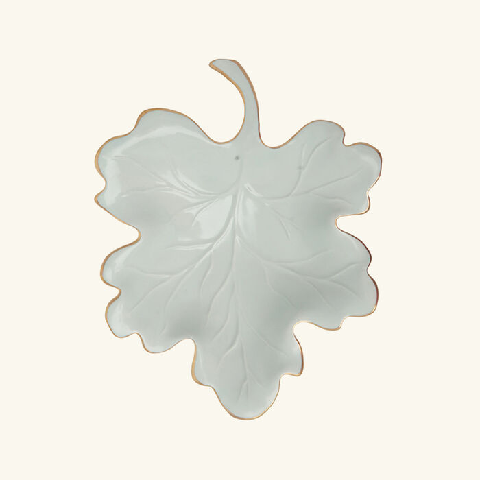 villari autumn fig leaf trinket tray small grey