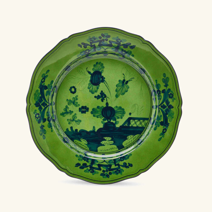 ginori 1735 oriente italiano serving platter round green 31cm