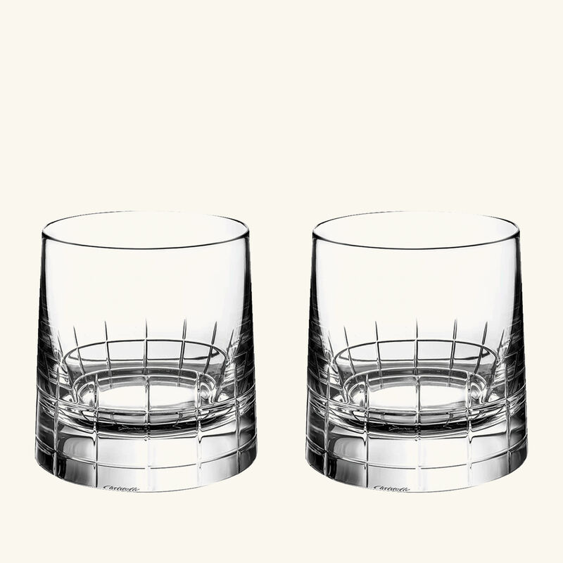 christofle graphik set of 2 old fashioned glasses