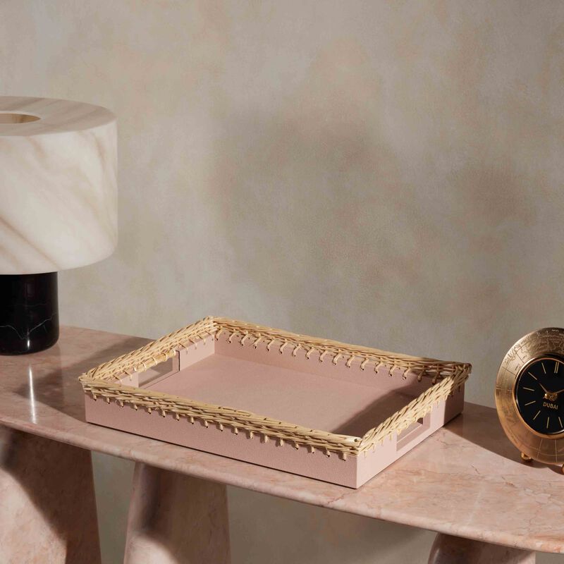 Giverny Serving Tray Rectangular Medium Pink giobagnara giverny serving tray rectangular medium pink
