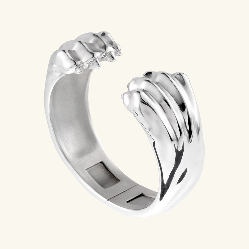 christofle patte de lion handcuff sterling silver size 2