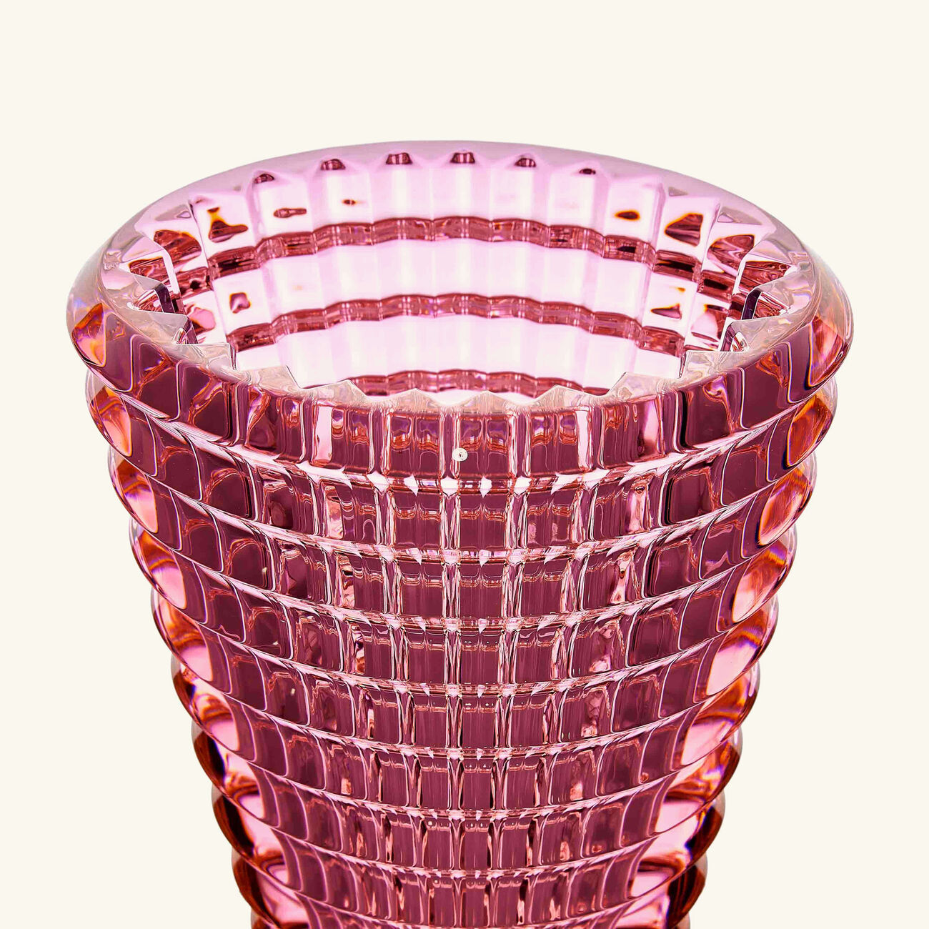 baccarat eye vase round small pink