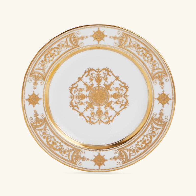 bernardaud aux rois bread   butter plate round gold 16cm