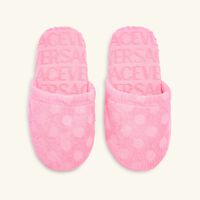 versace allover polka dot slippers pink