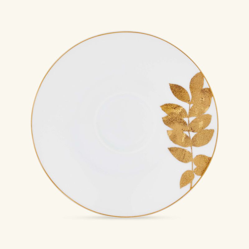 bernardaud vegetal or coffee cup saucer gold